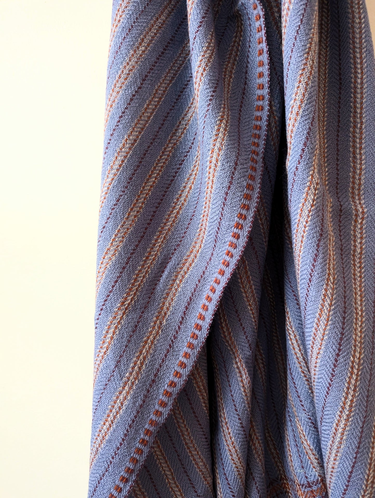 Wool Throw - Cloud Blue Stripe